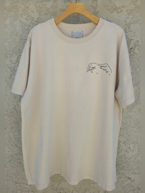 Rare pgLang Kendrick Lamar Sign Language Distressed T-Shirt Lucent White/Cream
